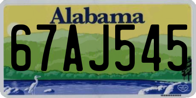 AL license plate 67AJ545