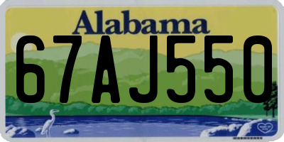 AL license plate 67AJ550