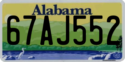 AL license plate 67AJ552