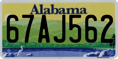AL license plate 67AJ562
