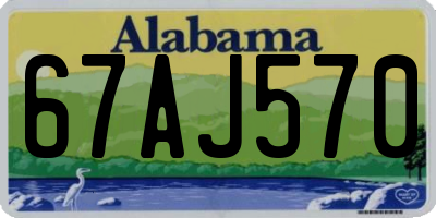 AL license plate 67AJ570