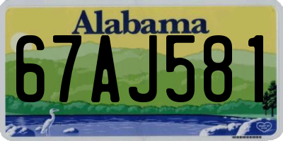 AL license plate 67AJ581