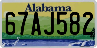 AL license plate 67AJ582