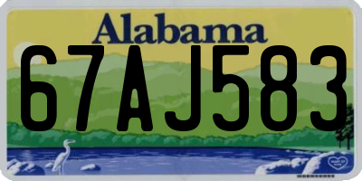 AL license plate 67AJ583