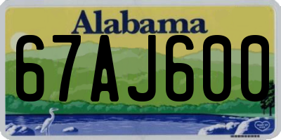 AL license plate 67AJ600