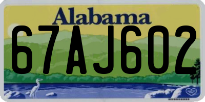 AL license plate 67AJ602