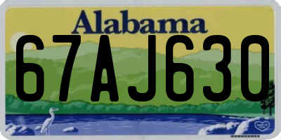 AL license plate 67AJ630