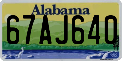 AL license plate 67AJ640