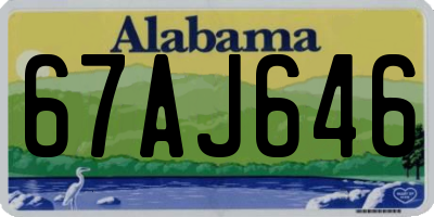 AL license plate 67AJ646