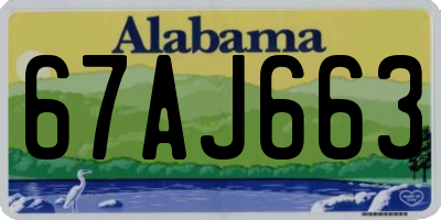 AL license plate 67AJ663