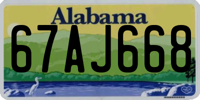 AL license plate 67AJ668