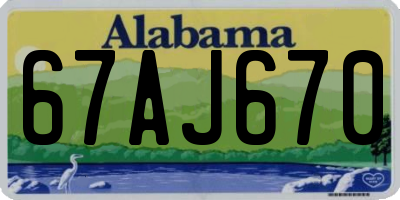 AL license plate 67AJ670
