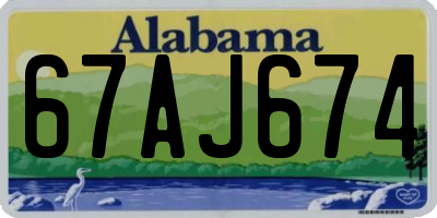 AL license plate 67AJ674