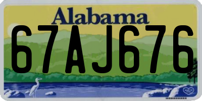 AL license plate 67AJ676