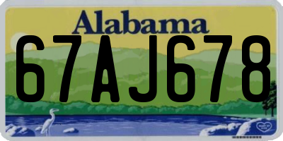 AL license plate 67AJ678