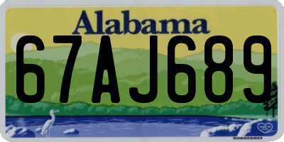 AL license plate 67AJ689