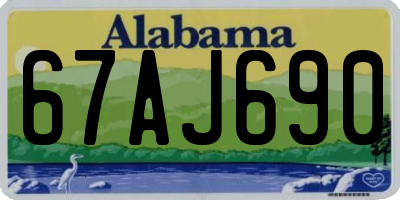 AL license plate 67AJ690