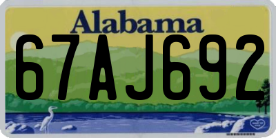 AL license plate 67AJ692