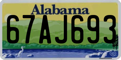 AL license plate 67AJ693