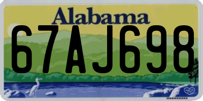 AL license plate 67AJ698