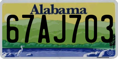 AL license plate 67AJ703