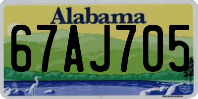 AL license plate 67AJ705