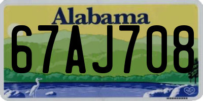 AL license plate 67AJ708