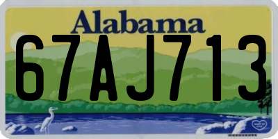 AL license plate 67AJ713