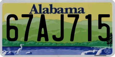 AL license plate 67AJ715