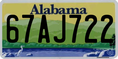 AL license plate 67AJ722