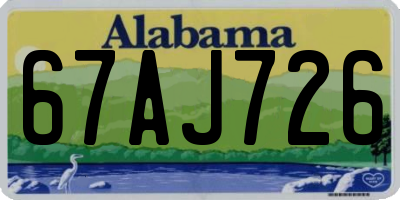 AL license plate 67AJ726