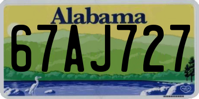 AL license plate 67AJ727