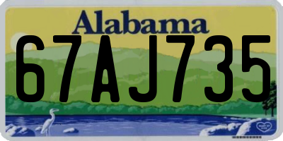 AL license plate 67AJ735