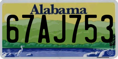 AL license plate 67AJ753