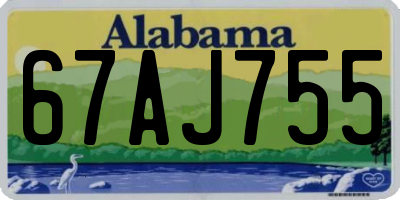 AL license plate 67AJ755