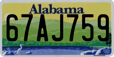 AL license plate 67AJ759