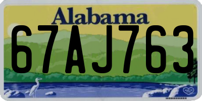 AL license plate 67AJ763