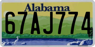 AL license plate 67AJ774