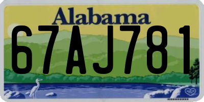 AL license plate 67AJ781