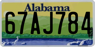 AL license plate 67AJ784