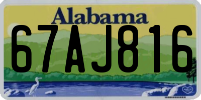 AL license plate 67AJ816