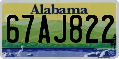 AL license plate 67AJ822