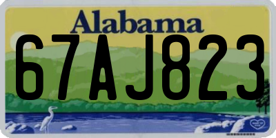 AL license plate 67AJ823