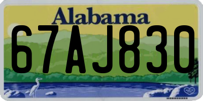 AL license plate 67AJ830