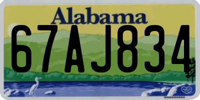 AL license plate 67AJ834