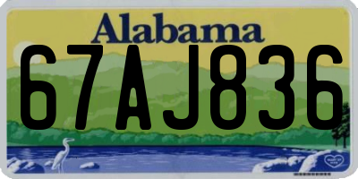 AL license plate 67AJ836