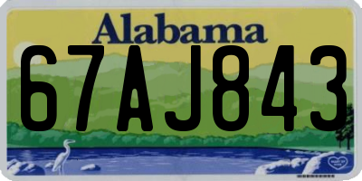 AL license plate 67AJ843