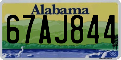 AL license plate 67AJ844