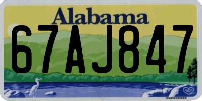 AL license plate 67AJ847