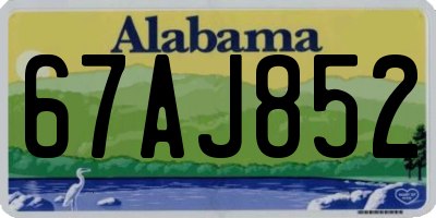 AL license plate 67AJ852